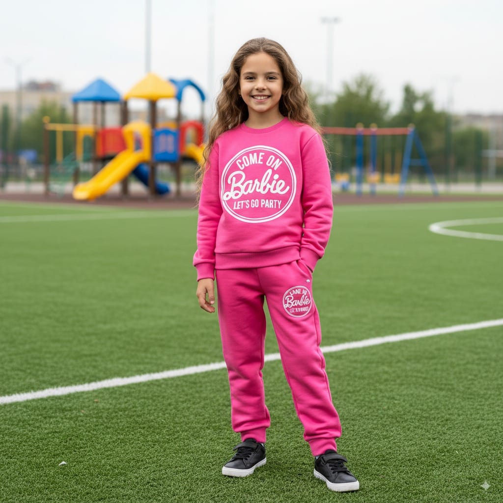 Bebico Kid's Come One Barbie Lets Go Party Fleece Cotton Track Suite