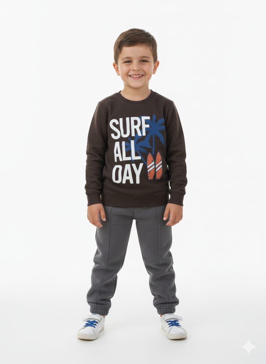 Global Fashion Kid's Surf All Day Printed Sweatshirt
