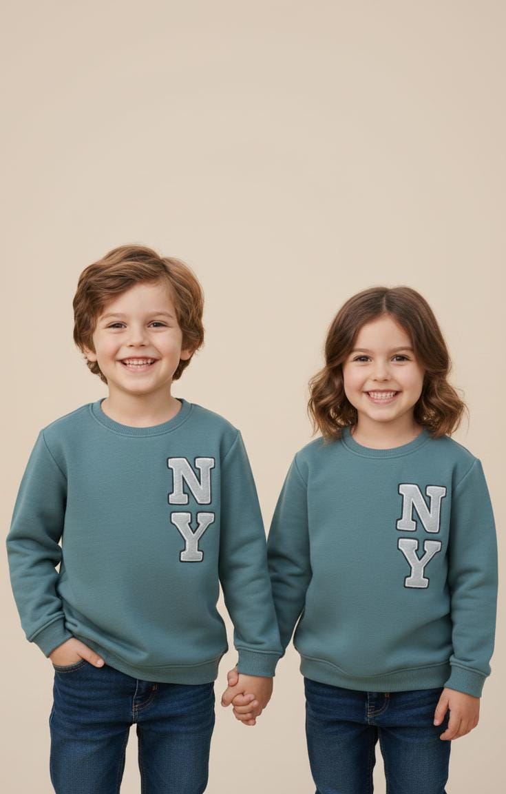 MNG Kid's NY Printed Cotton Fleece Sweatshirt