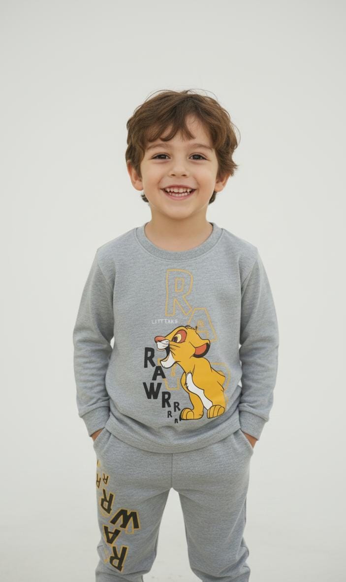 Bebico Kid's Lion King Printed Fleece Cotton Track Suite