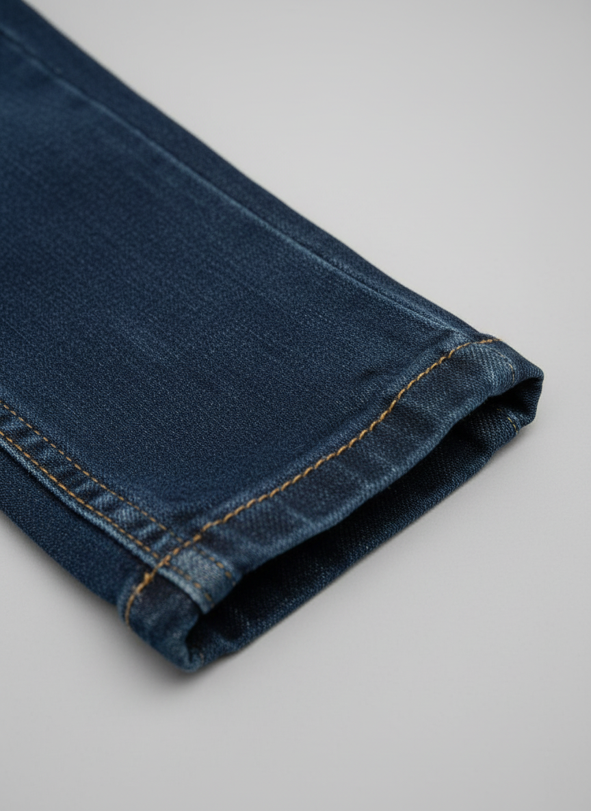 Close-up detail shot of hem and ankle area